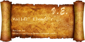 Valló Elemér névjegykártya
